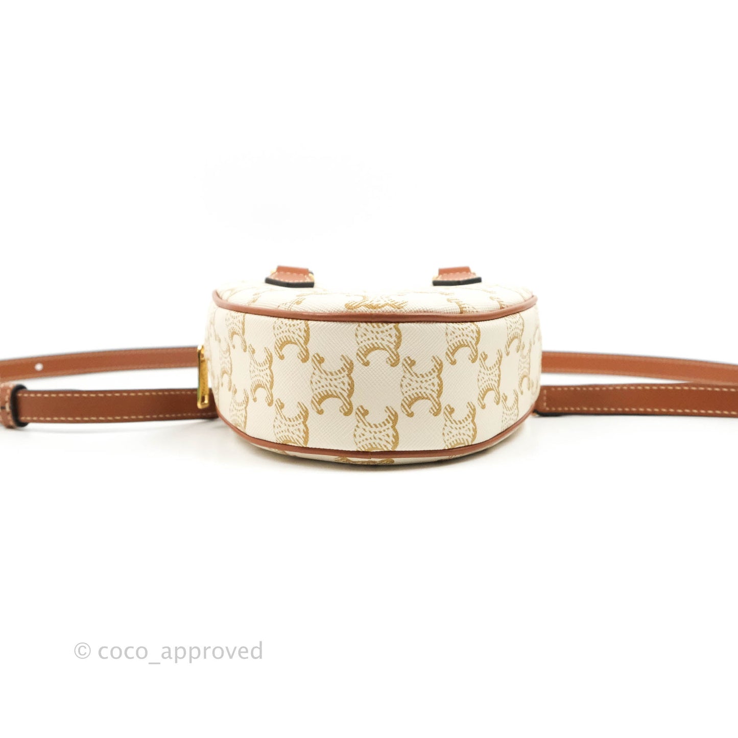Celine Heart Medium Triomphe White Calfskin