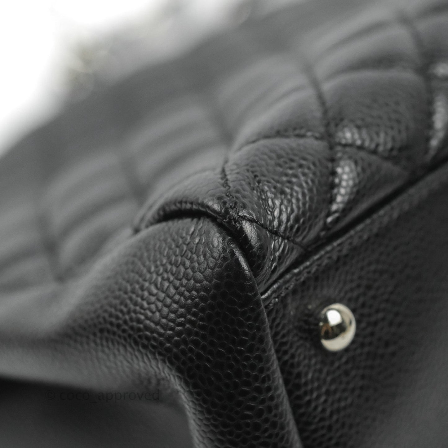 Chanel Quilted Large Just Mademoiselle Black Caviar Silver Hardware