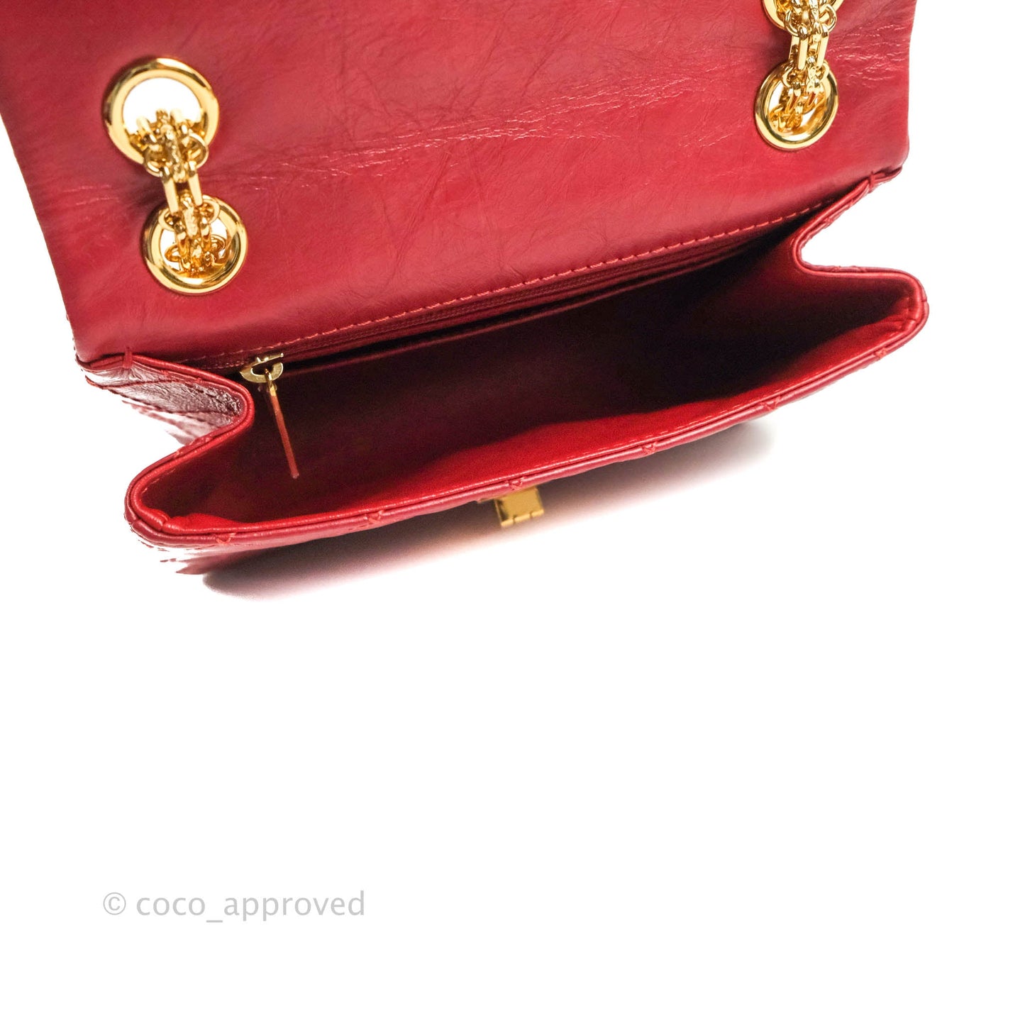 Chanel Mini Reissue 224 Red Aged Calfskin Gold Hardware