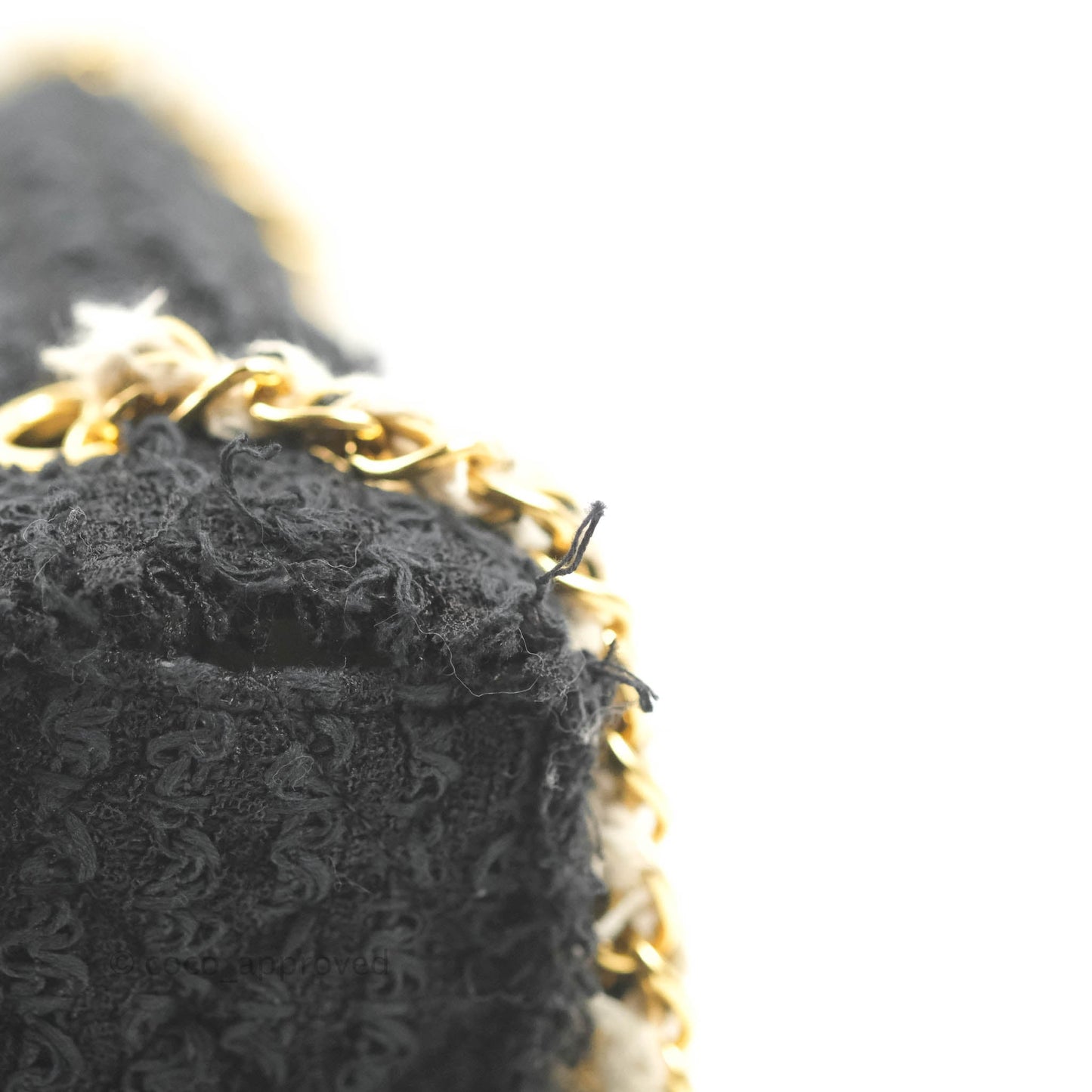 Chanel Medium Classic Double Flap Bag Black Tweed Gold & Gun Metal Hardware