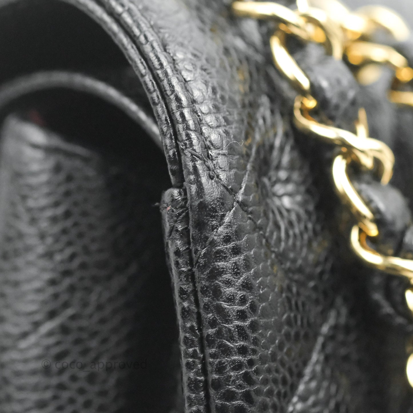 Chanel Classic M/L Medium Double Flap Black Caviar Gold Hardware