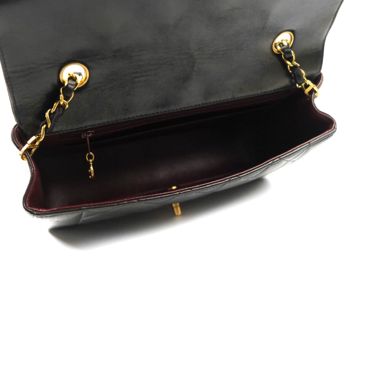 Chanel Vintage Quilted Medium Classic Diana Flap Bag Black Lambskin 24K Gold Hardware