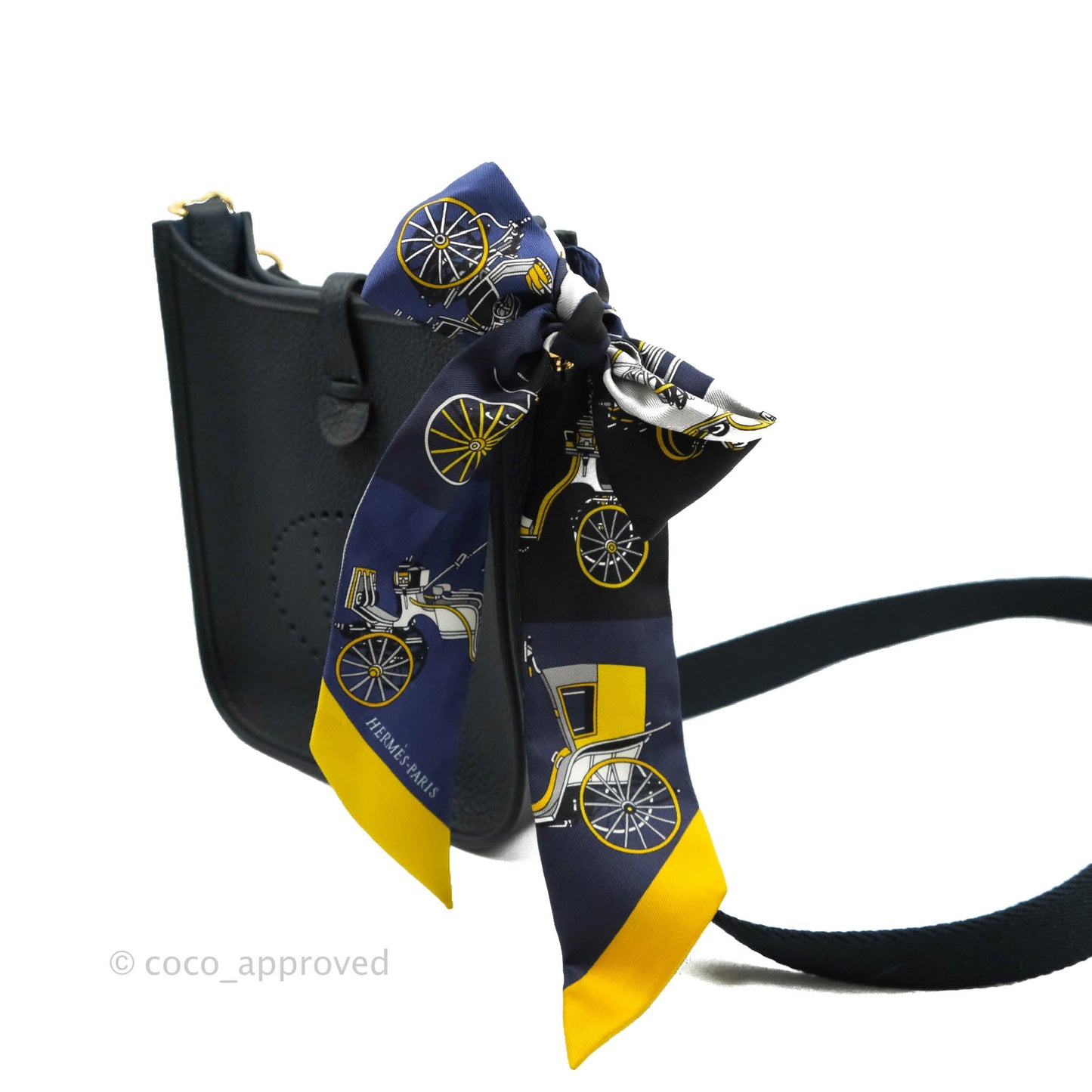 Hermès Mini Evelyne 16 Blue Nuit Amazone with Twilly