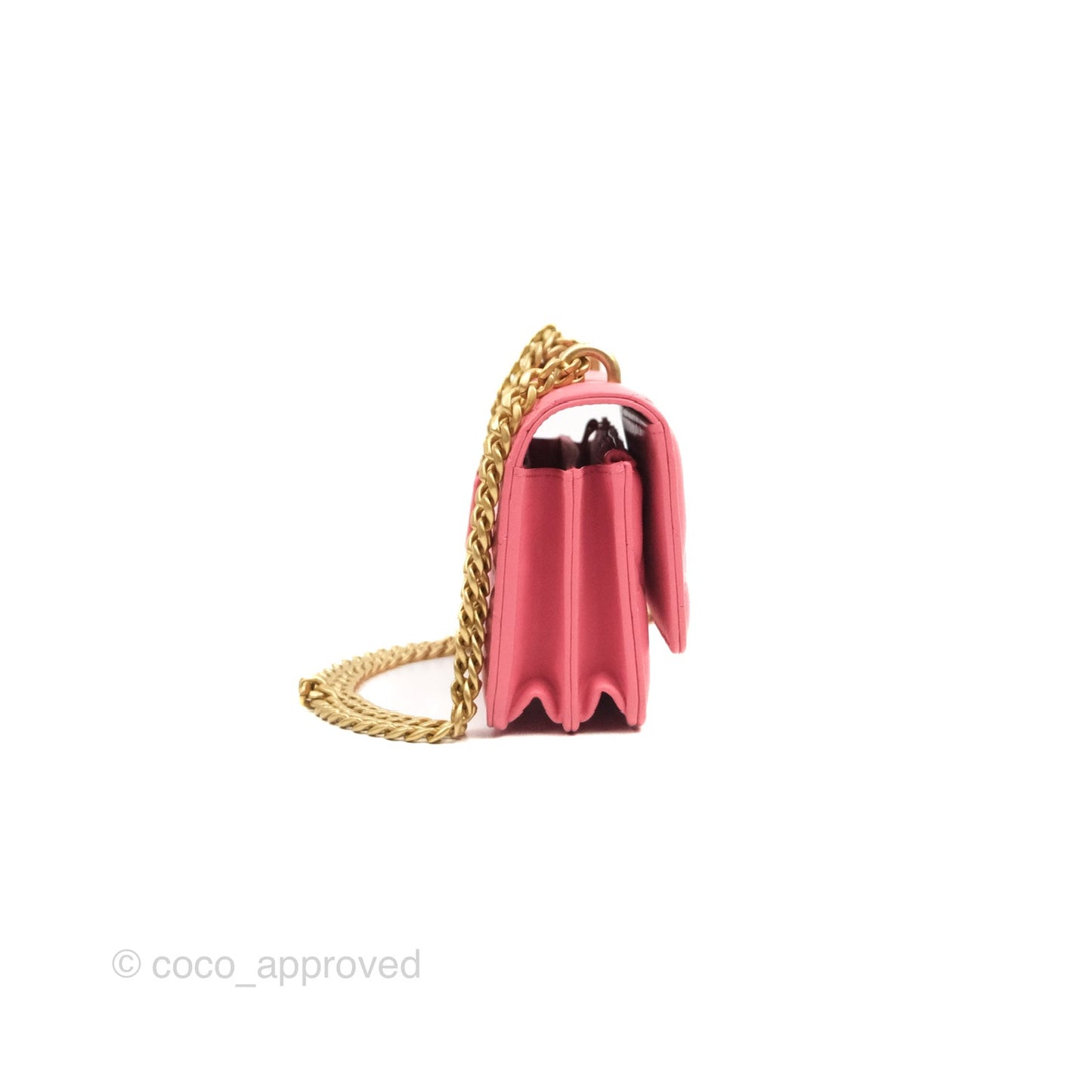 Chanel Enamel Quilted Pending CC Mini WOC Pink Lambskin Aged Gold Hardware 22P