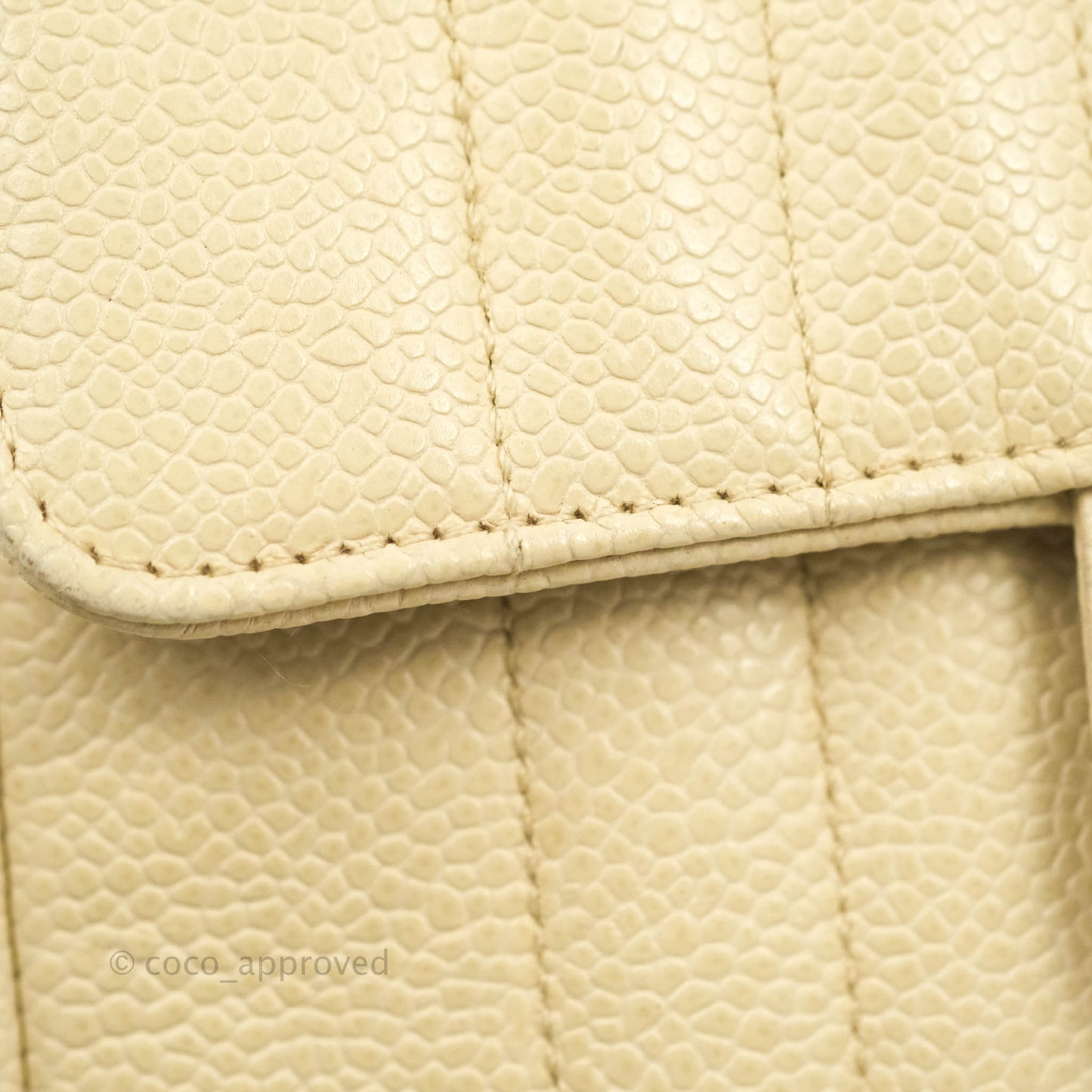 Chanel Vintage Vertical Mini Square Beige Caviar Gold Hardware