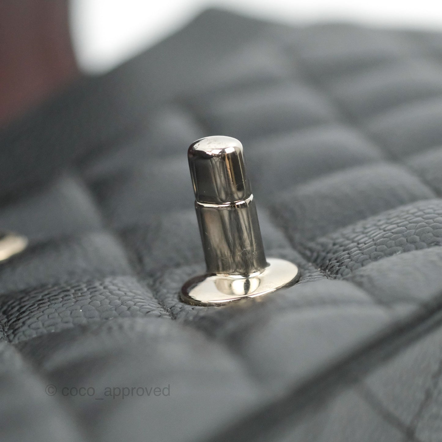 Chanel Classic M/L Medium Flap Quilted Black Caviar Silver Hardware