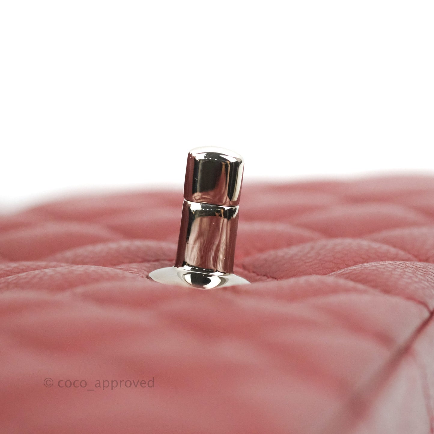 Chanel Classic M/L Medium Flap Quilted Dark Red Caviar Silver Hardware