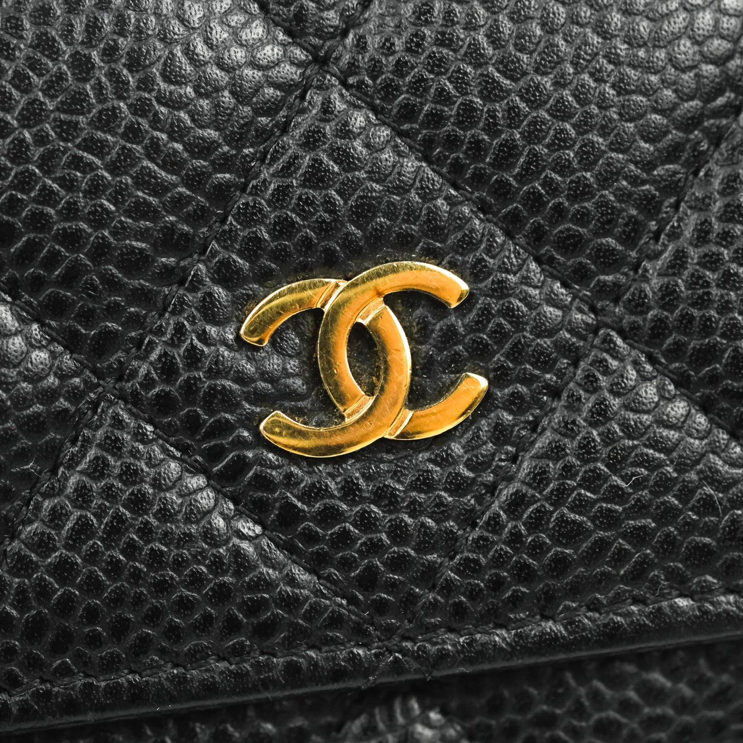 Chanel Black Caviar Quilted Large Classic Flap Wallet