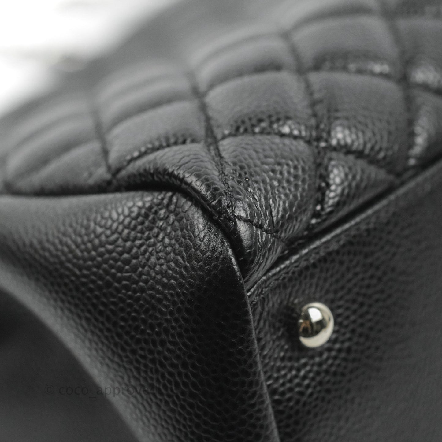 Chanel Quilted Large Just Mademoiselle Black Caviar Silver Hardware