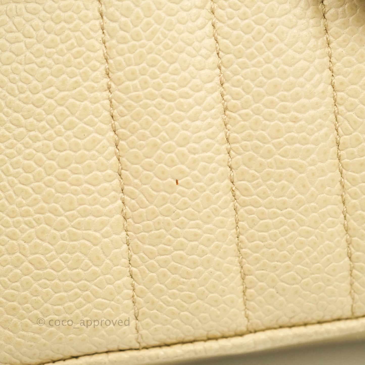 Chanel Vintage Vertical Mini Square Beige Caviar Gold Hardware