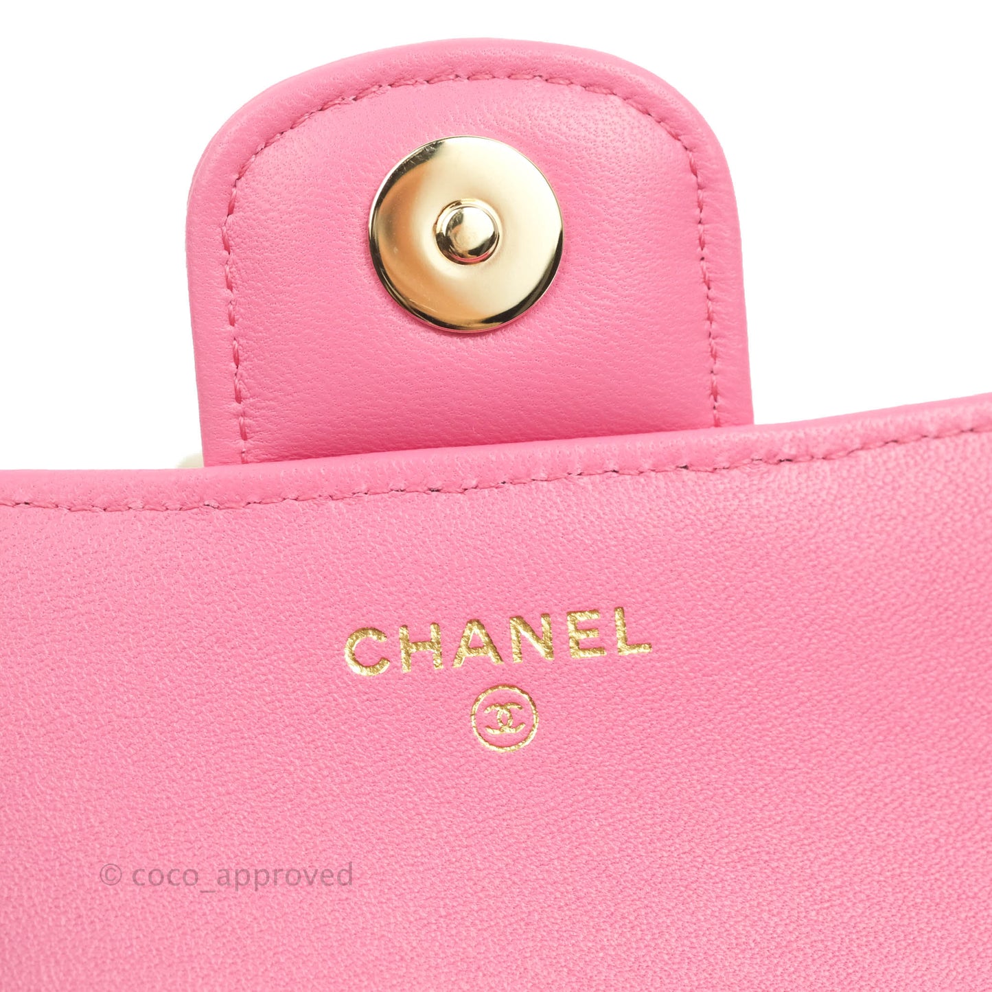 Chanel Quilted Case With Chain Pink Lambskin Gold Hardware