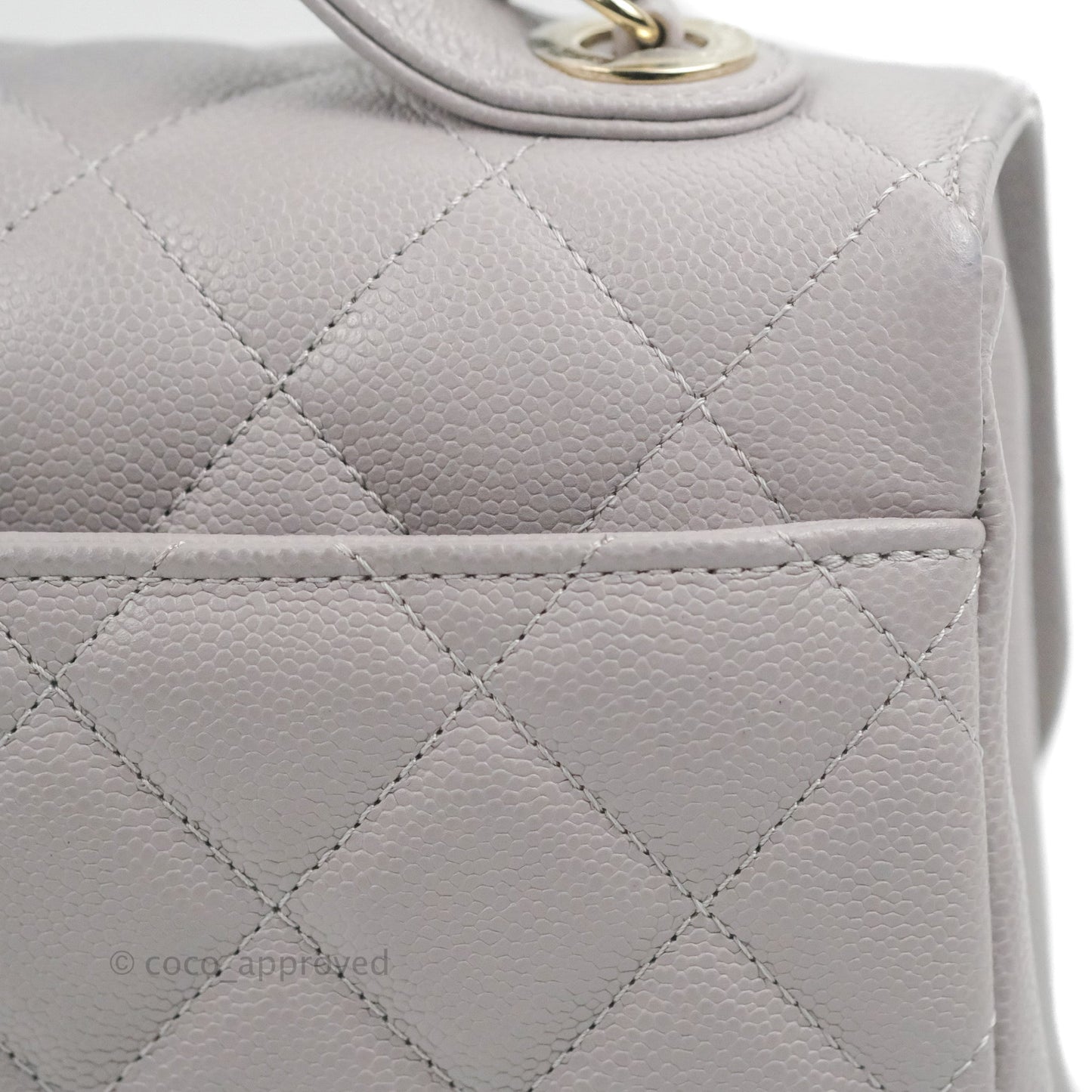 Chanel Quilted Medium Business Affinity Flap Grey Caviar Gold Hardware