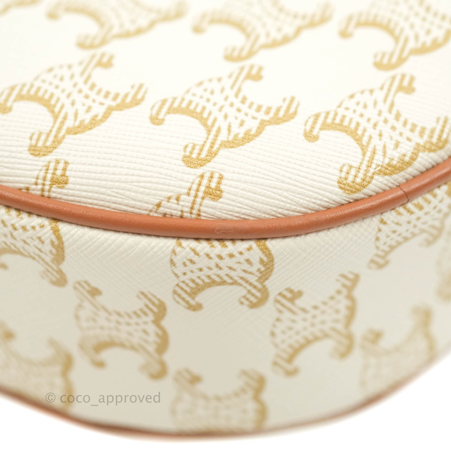 Celine Heart Medium Triomphe White Calfskin