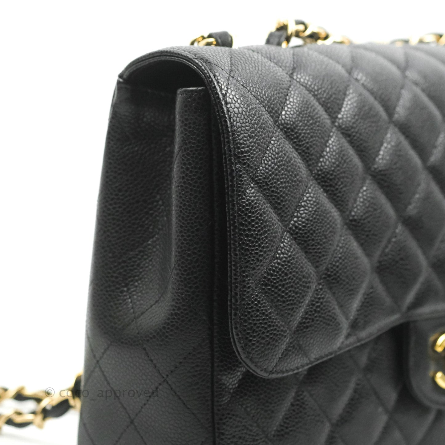 Chanel Jumbo Single Flap Black Caviar Gold Hardware⁣⁣