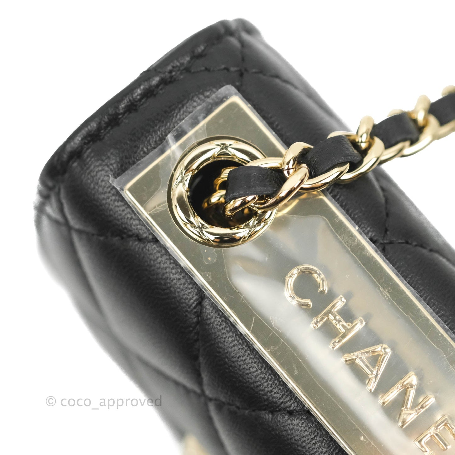 Chanel Mini Quilted Clutch With Chain Black Lambskin Gold Hardware 22S