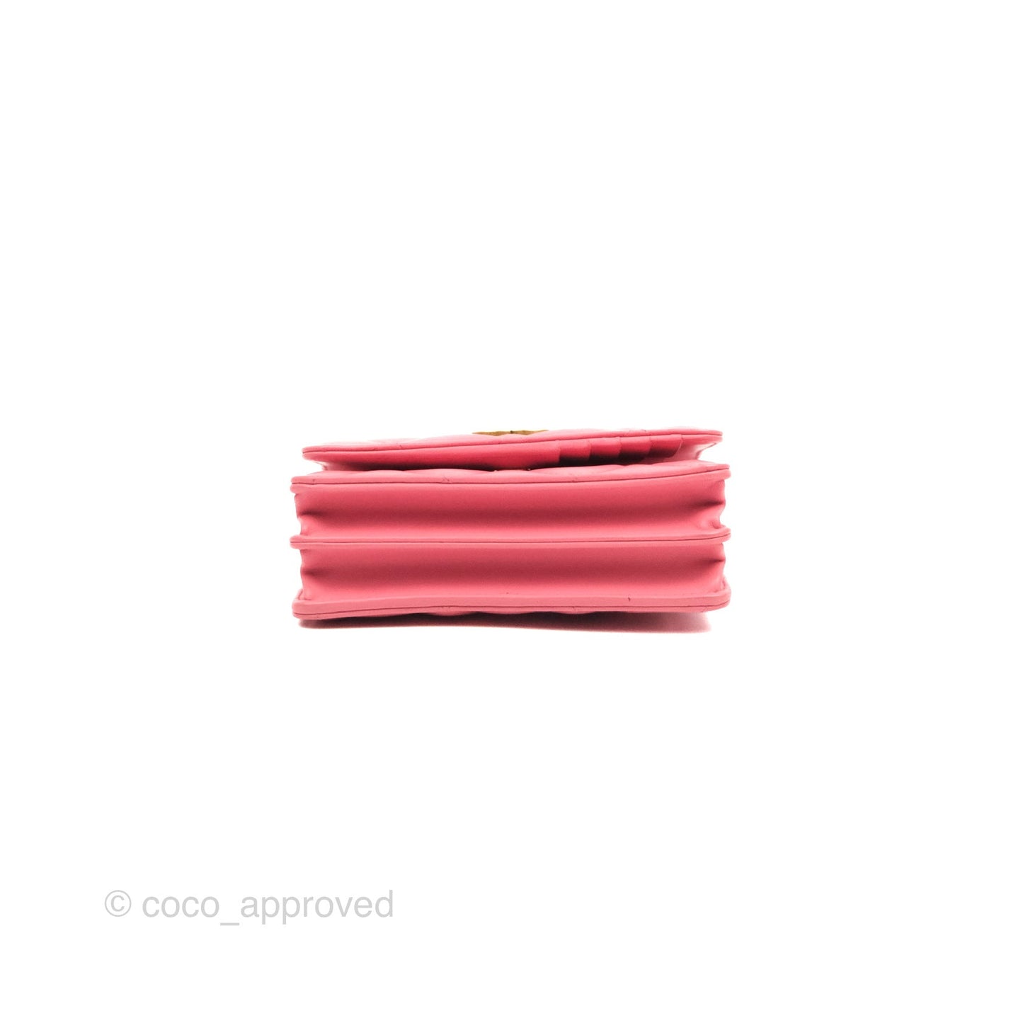Chanel Enamel Quilted Pending CC Mini WOC Pink Lambskin Aged Gold Hardware 22P