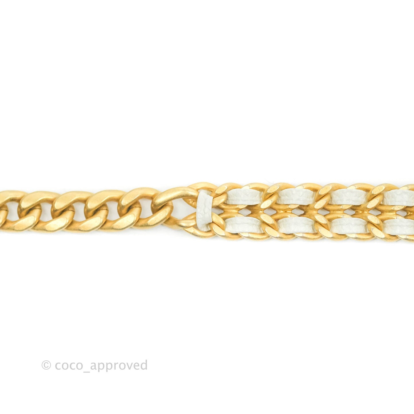 Chanel Small Quilted Melody Flap White Caviar Aged Gold Hardware 22P