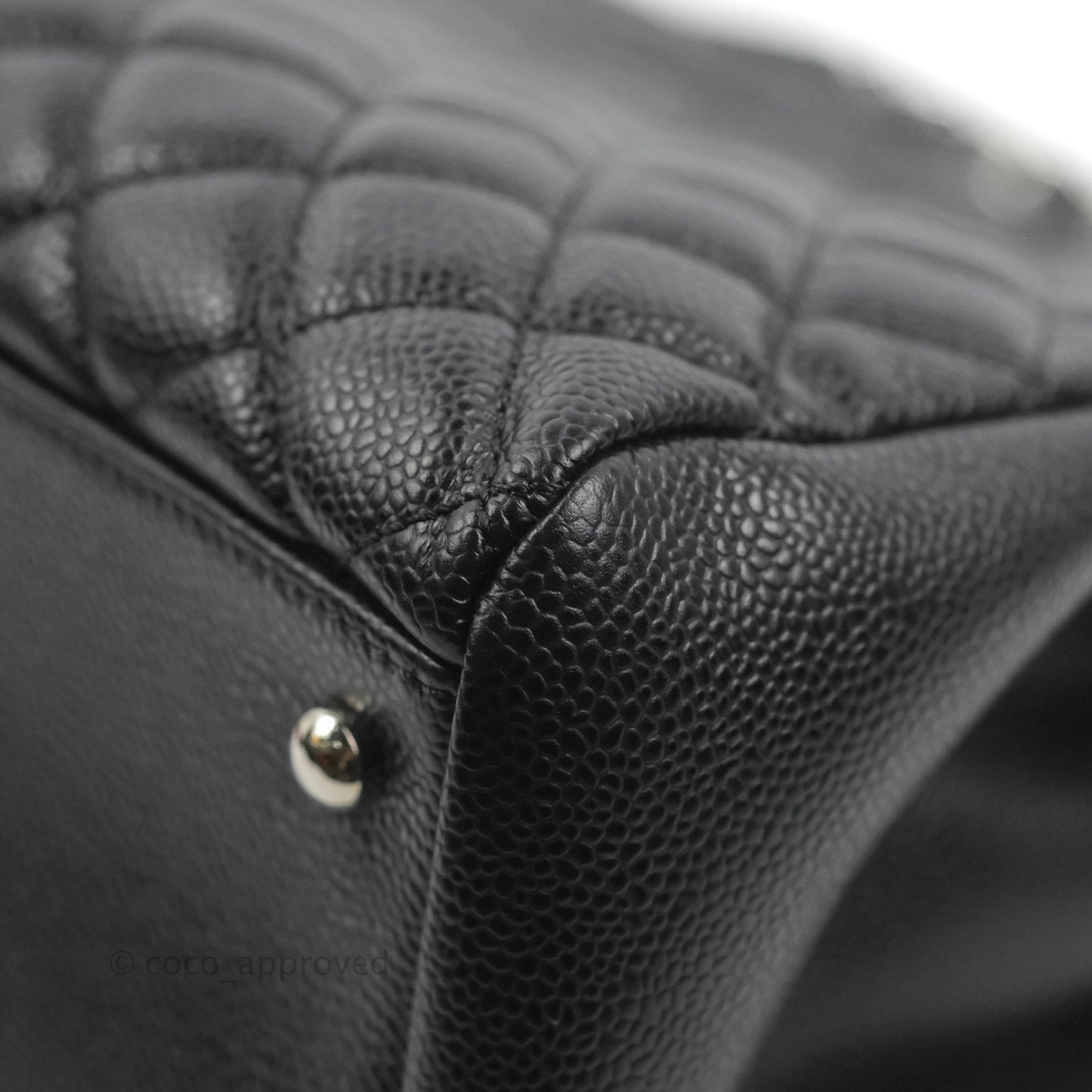 Chanel Quilted Large Just Mademoiselle Black Caviar Silver Hardware