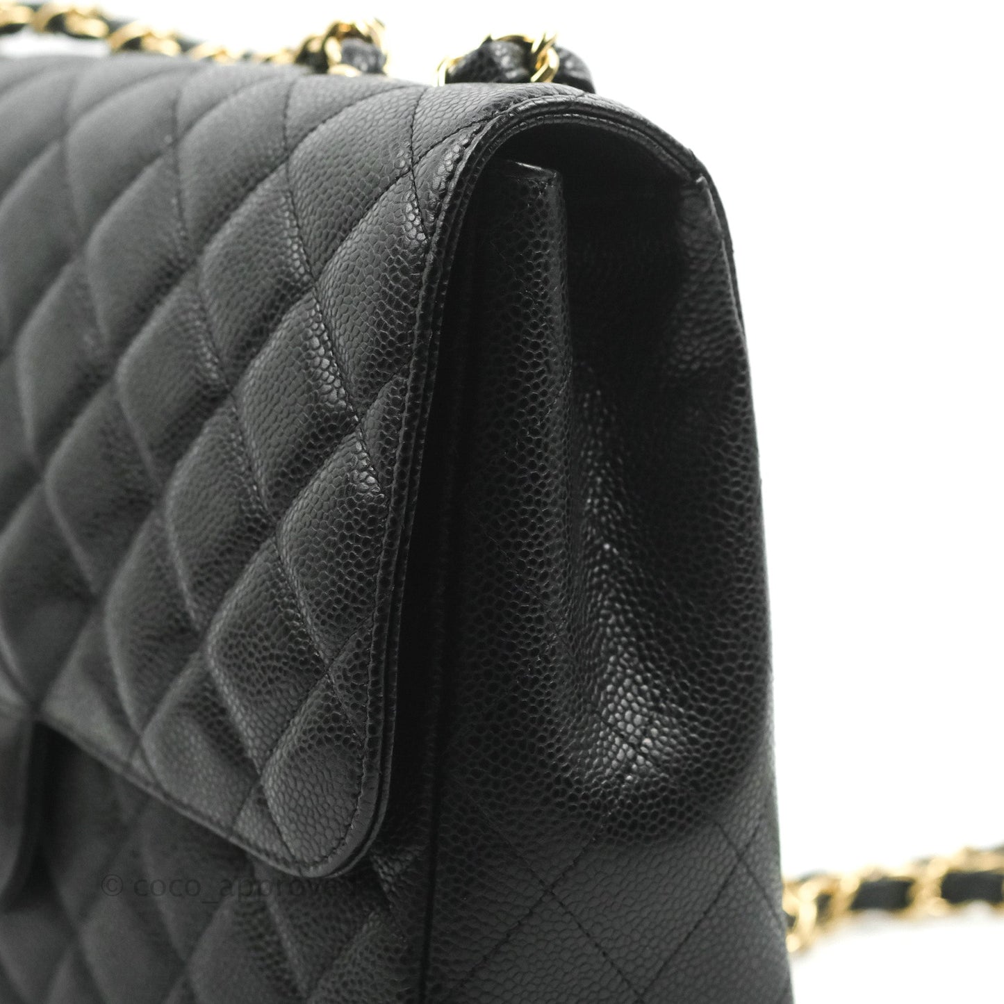 Chanel Jumbo Single Flap Black Caviar Gold Hardware⁣⁣