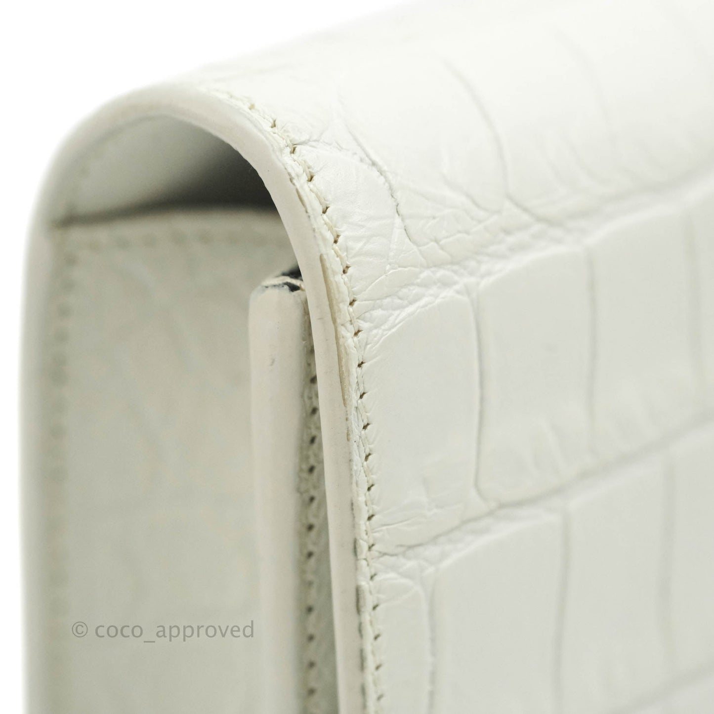 Saint Laurent Kate Tassel WOC White Silver Hardware