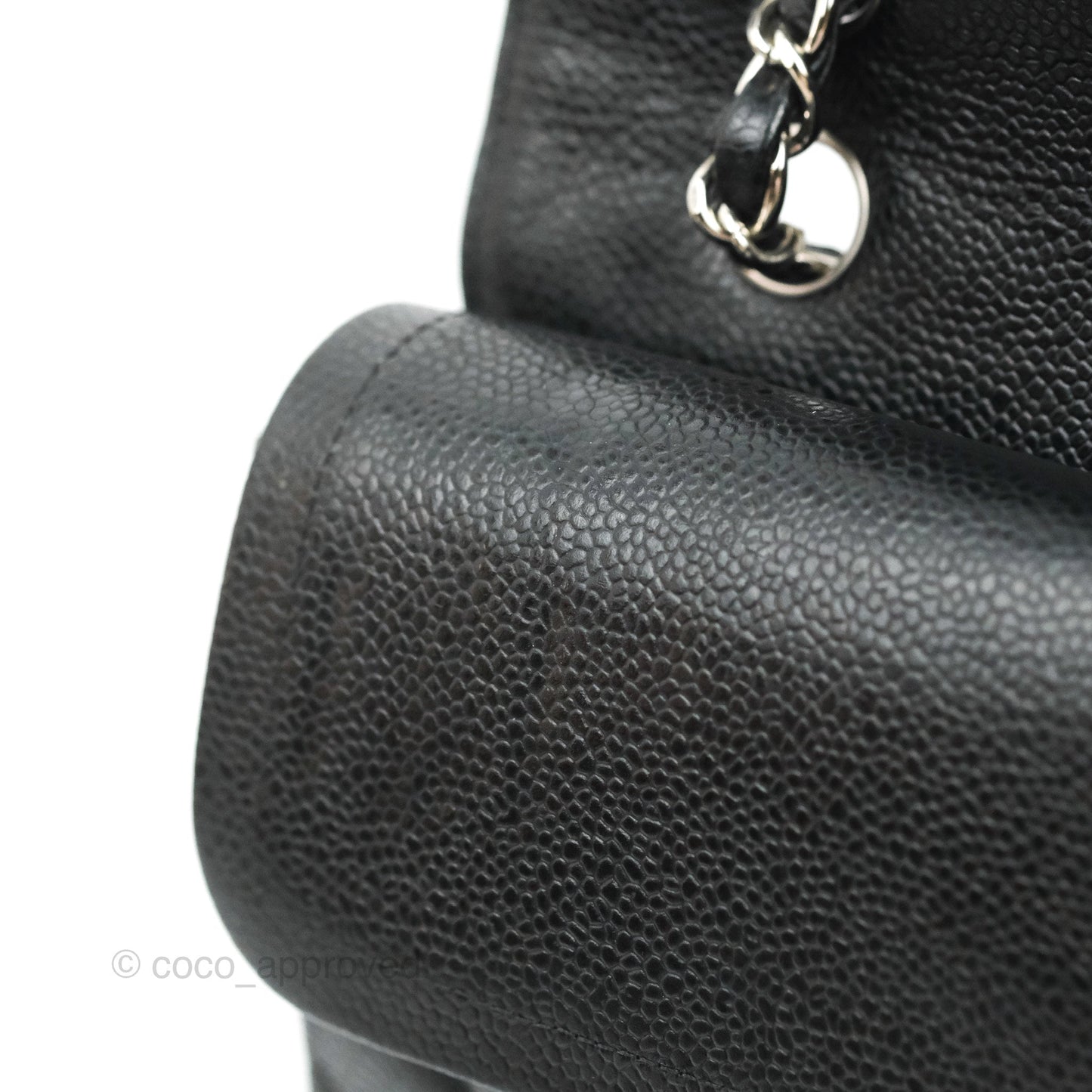 Chanel Classic M/L Medium Flap Quilted Black Caviar Silver Hardware