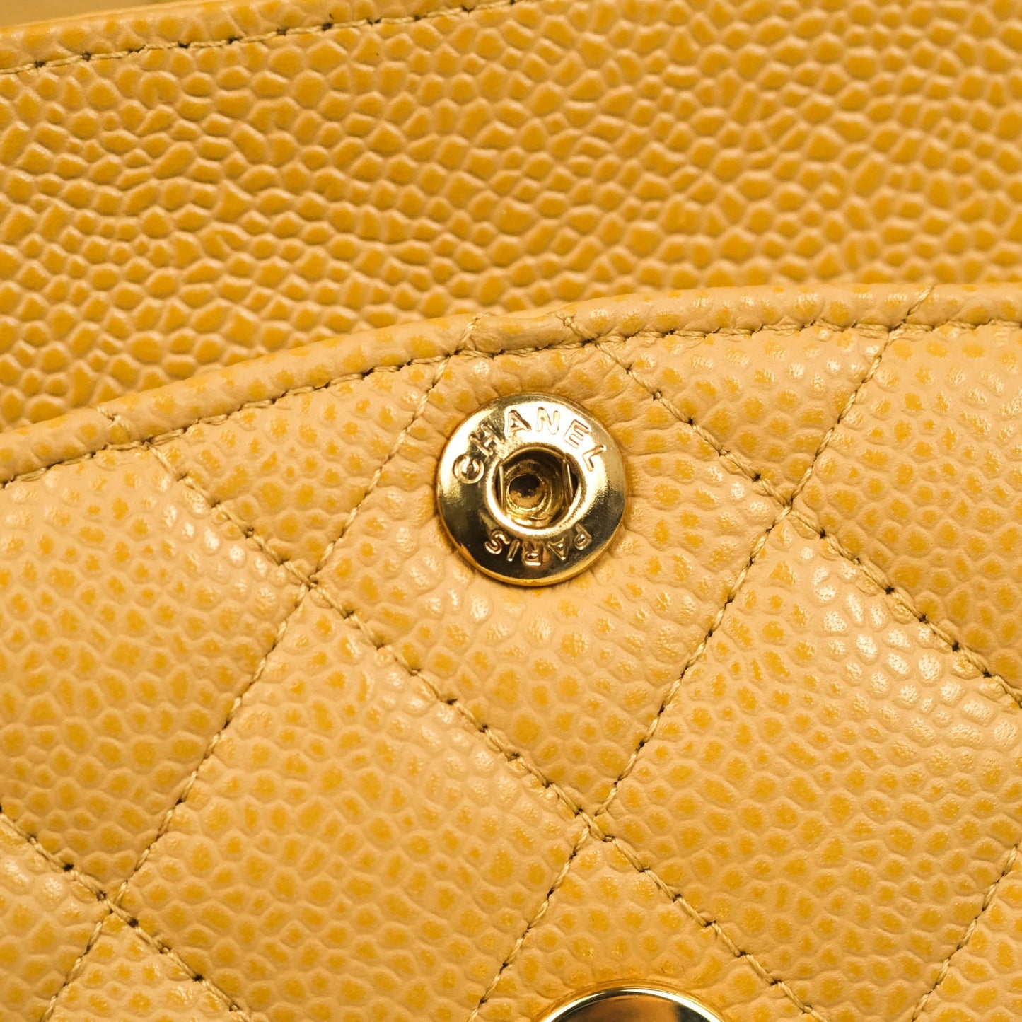 Chanel S/M Small Classic Quilted Flap Dark Beige Caviar 24K Gold Hardware
