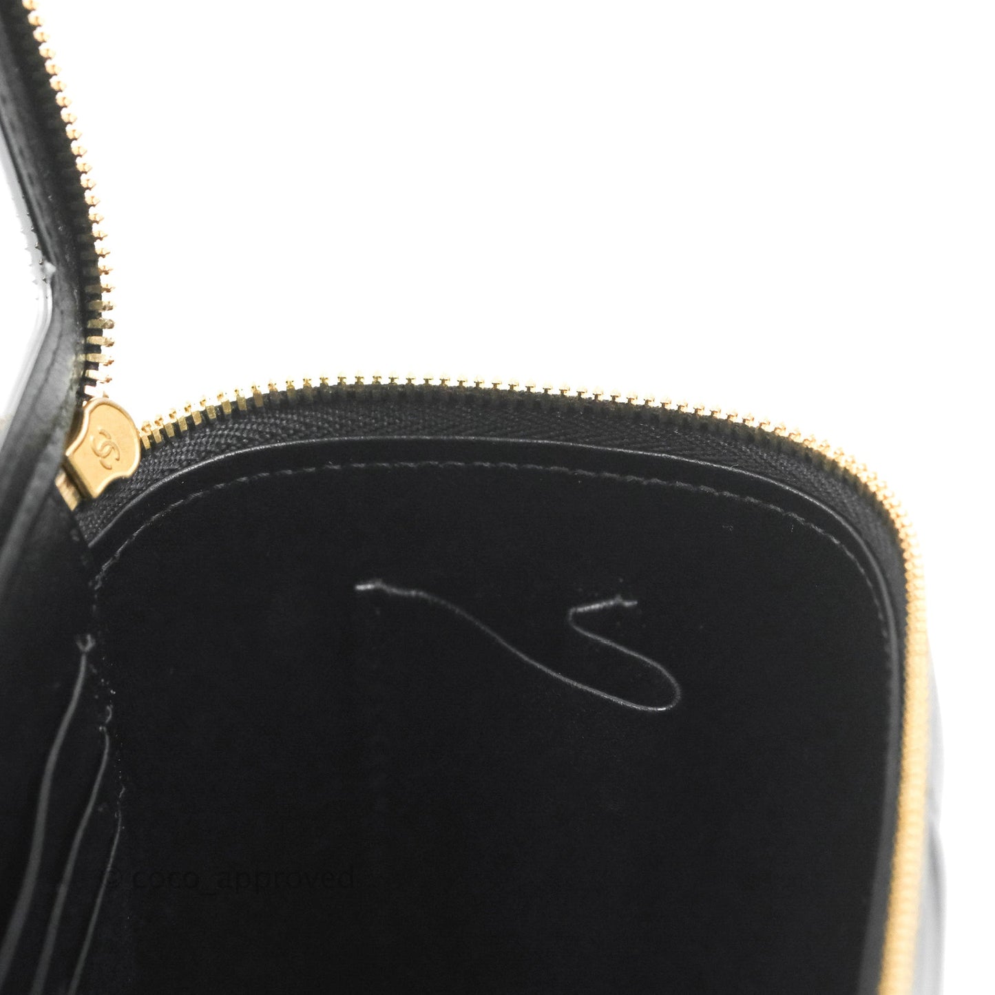 Chanel Vanity with COCO Heart Chain Black Lambskin Aged Gold Hardware