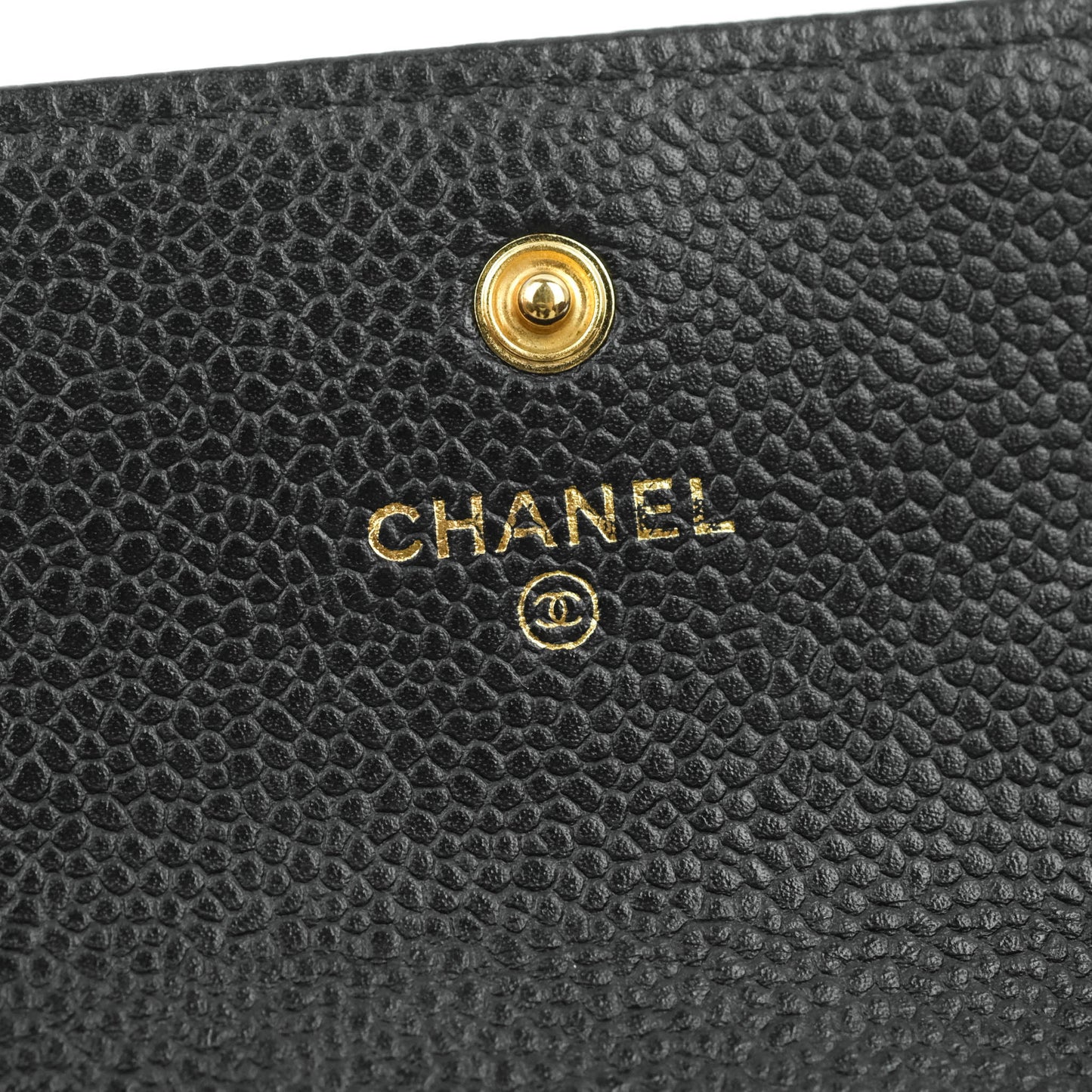 Chanel Black Caviar Quilted Large Classic Flap Wallet