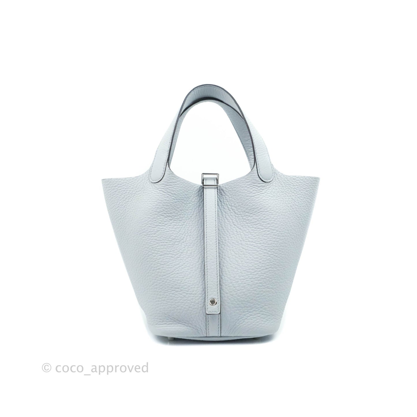 Hermès Picotin Lock 18 PM Bleu Pale Clemence Palladium Hardware
