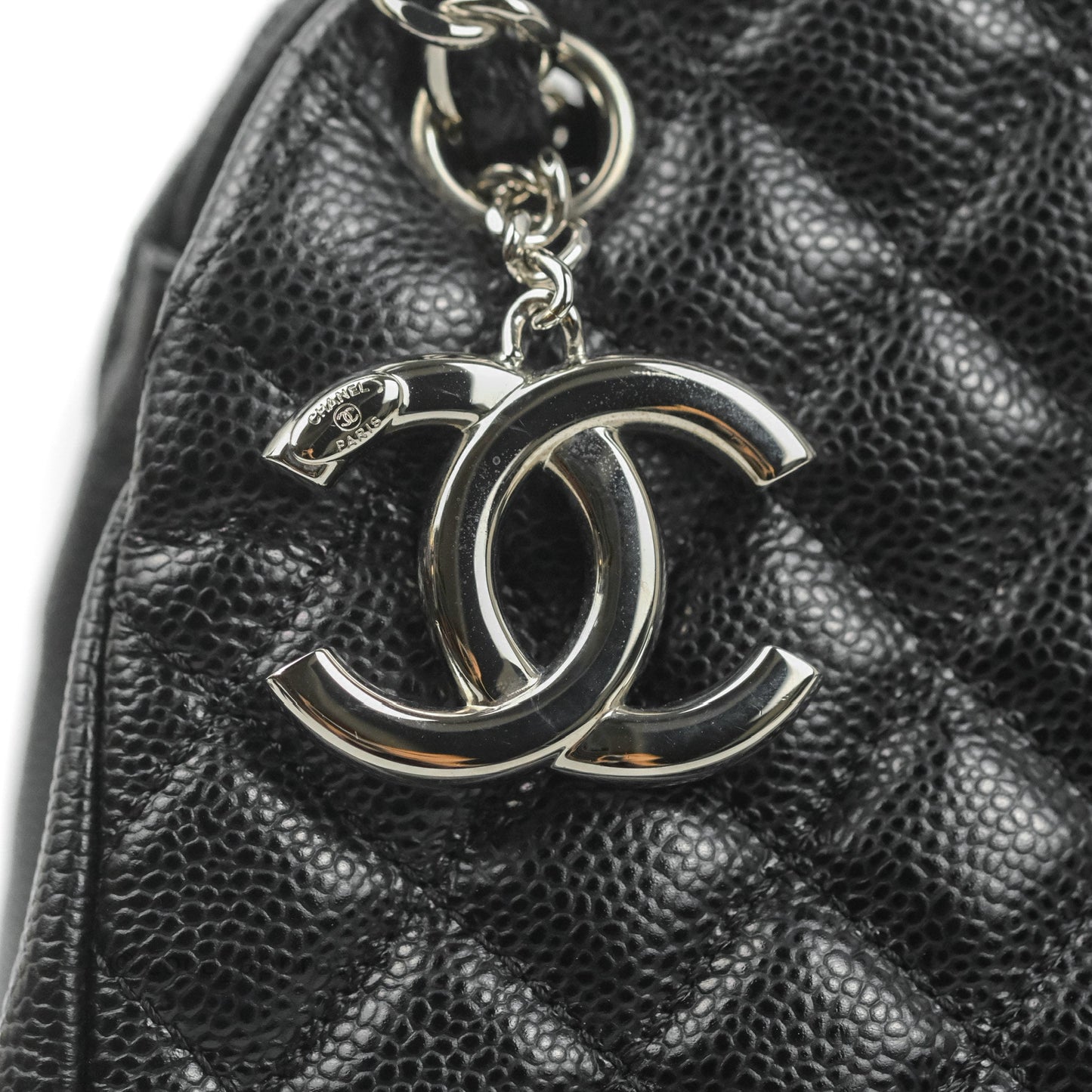 Chanel Quilted Large Just Mademoiselle Black Caviar Silver Hardware