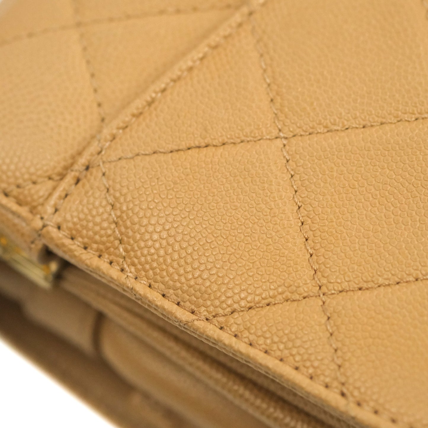 Chanel Mini Messenger Bag Beige Caviar Gold Hardware 21K