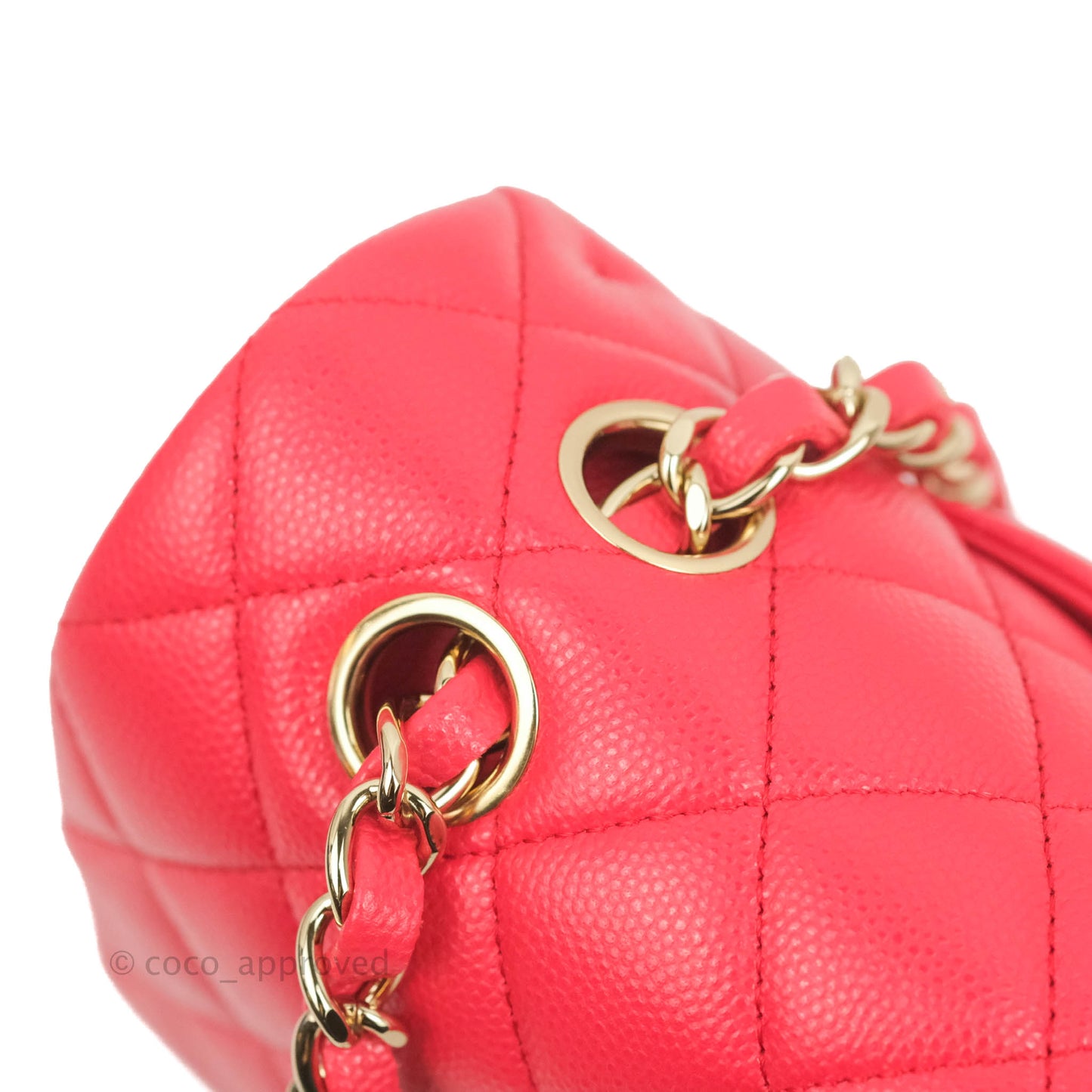 Chanel Medium M/L Classic Quilted Flap Red Caviar Gold Hardware 21B