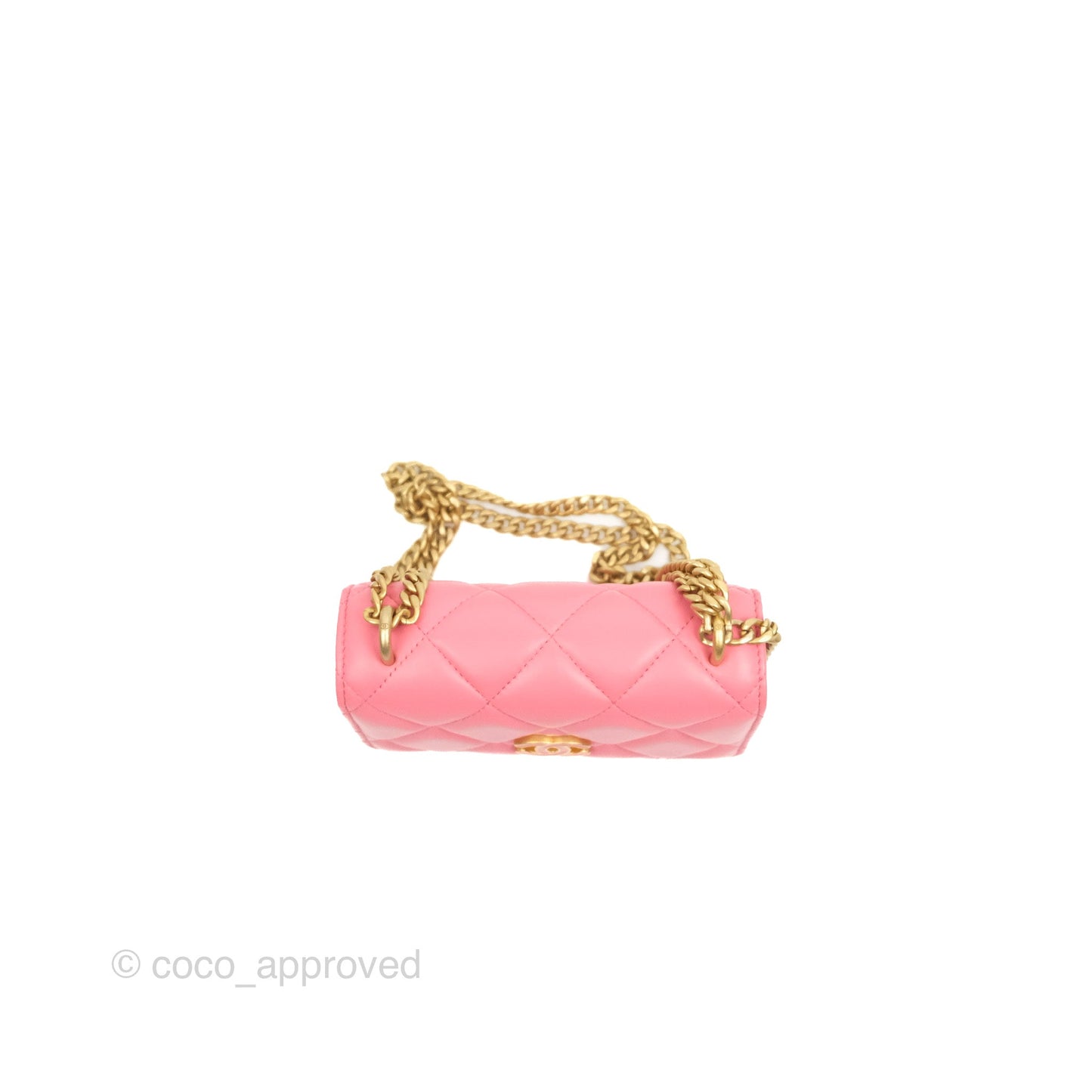 Chanel Enamel Quilted Pending CC Mini WOC Pink Lambskin Aged Gold Hardware 22P