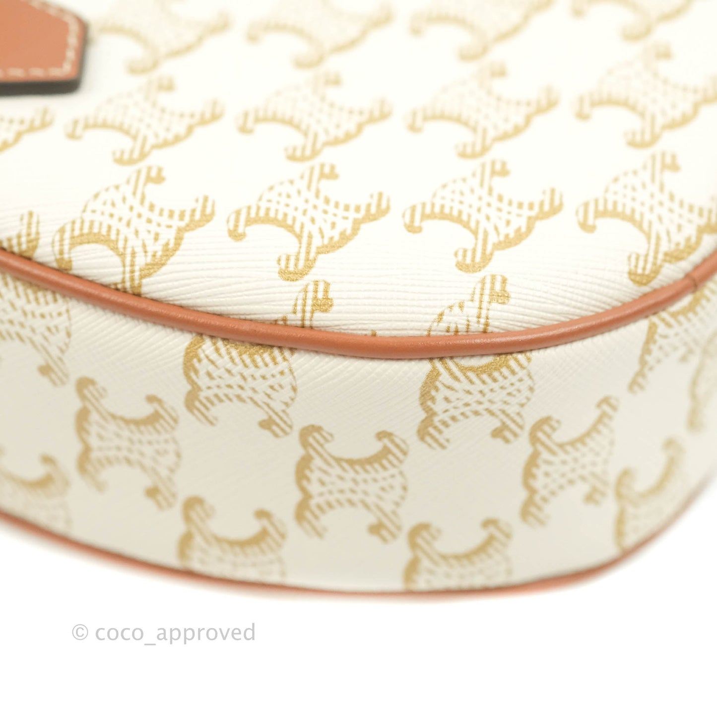 Celine Heart Medium Triomphe White Calfskin