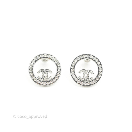 Chanel CC Crystal Round Earrings 17S