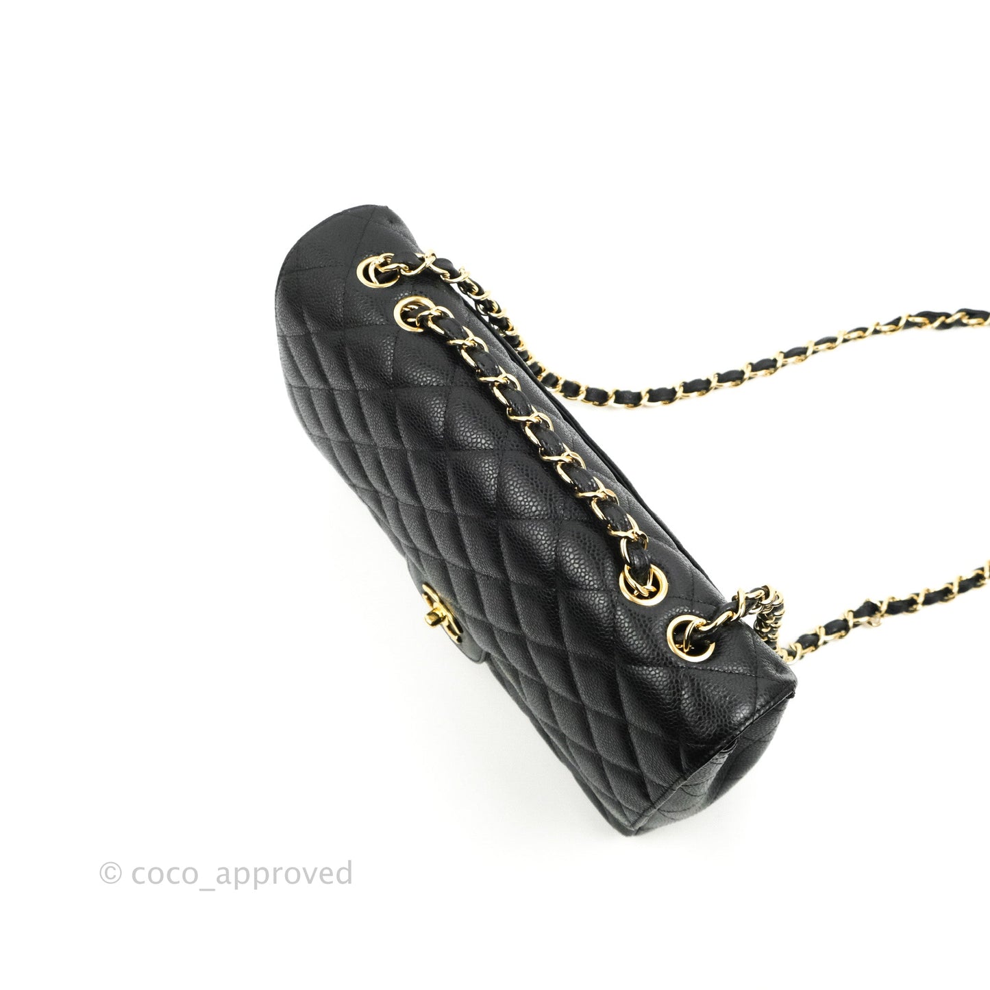 Chanel Jumbo Single Flap Black Caviar Gold Hardware⁣⁣