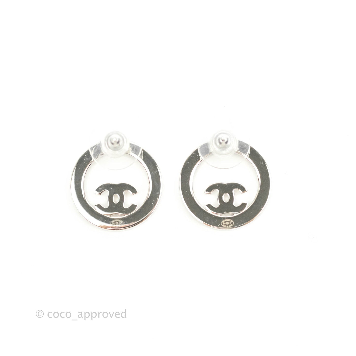 Chanel CC Crystal Round Earrings 17S