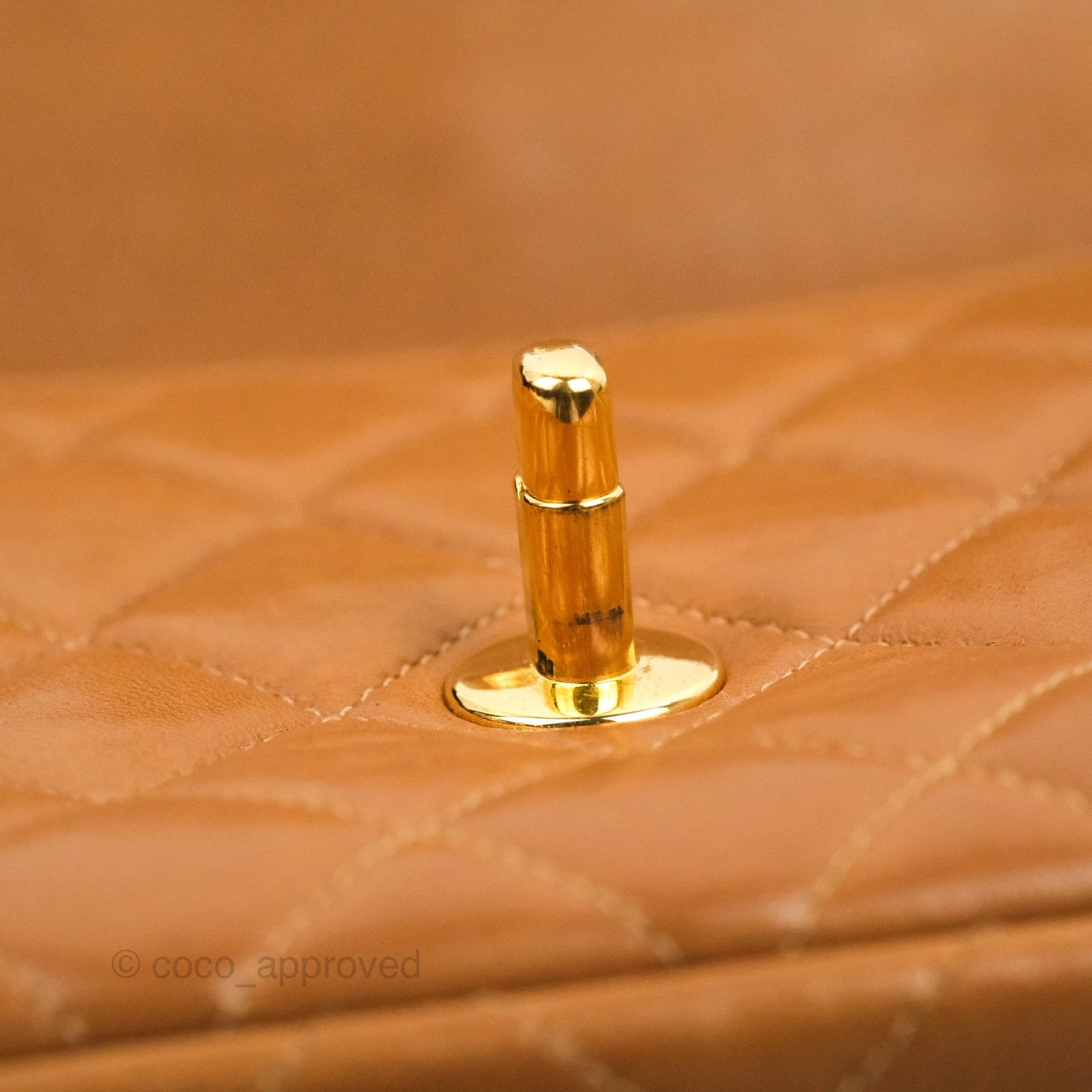 Chanel Vintage Double-sided Small Flap Brown Caramel Lambskin 24K Gold Hardware