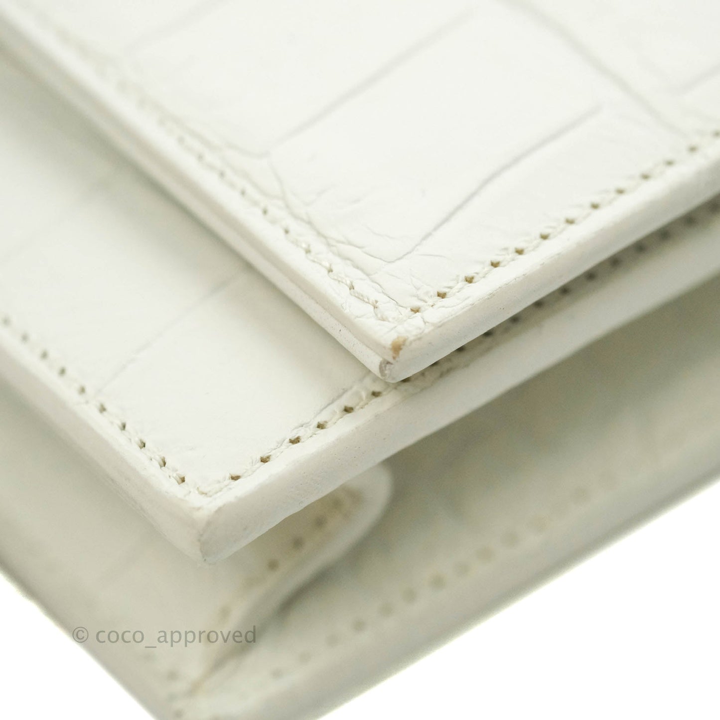 Saint Laurent Kate Tassel WOC White Silver Hardware