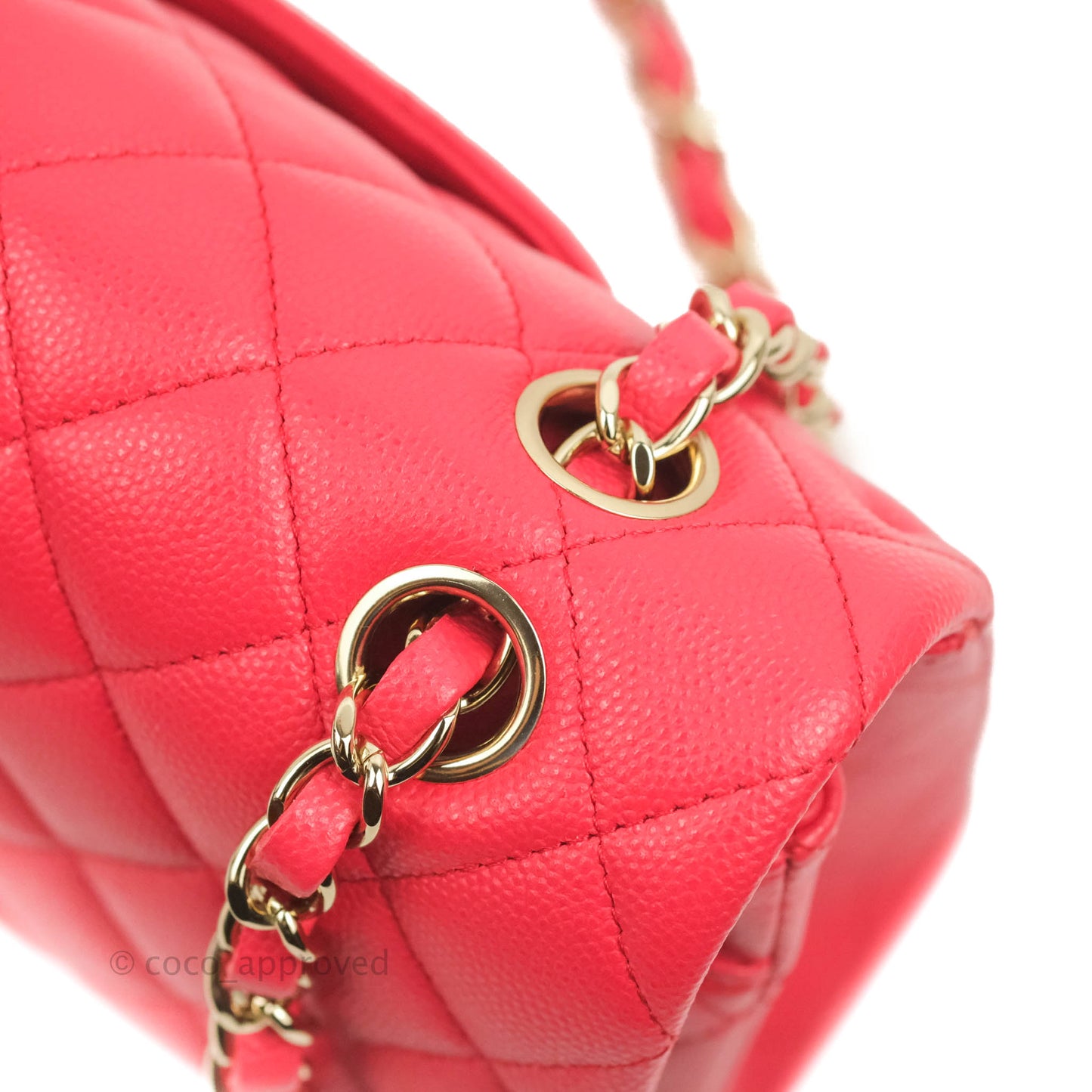 Chanel Medium M/L Classic Quilted Flap Red Caviar Gold Hardware 21B