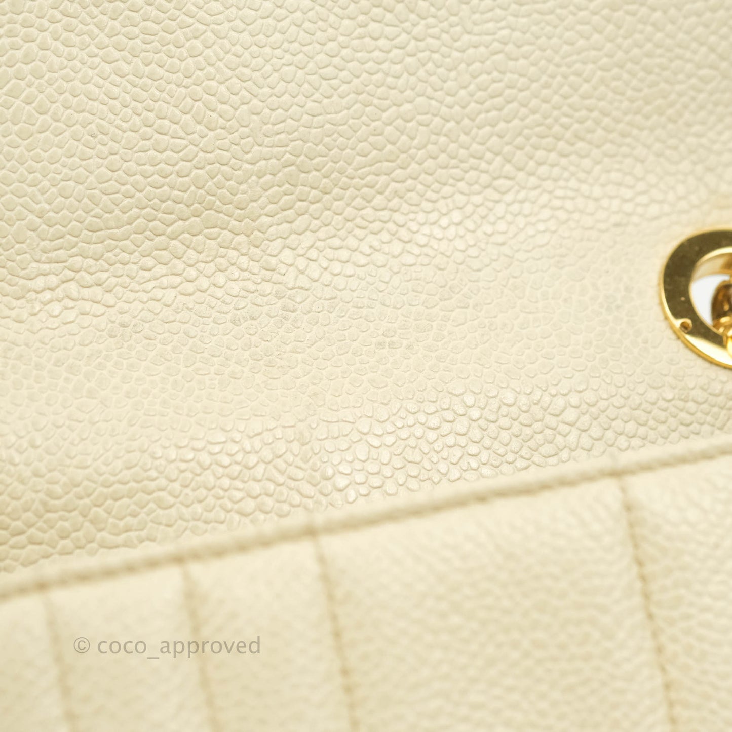 Chanel Vintage Vertical Mini Square Beige Caviar Gold Hardware