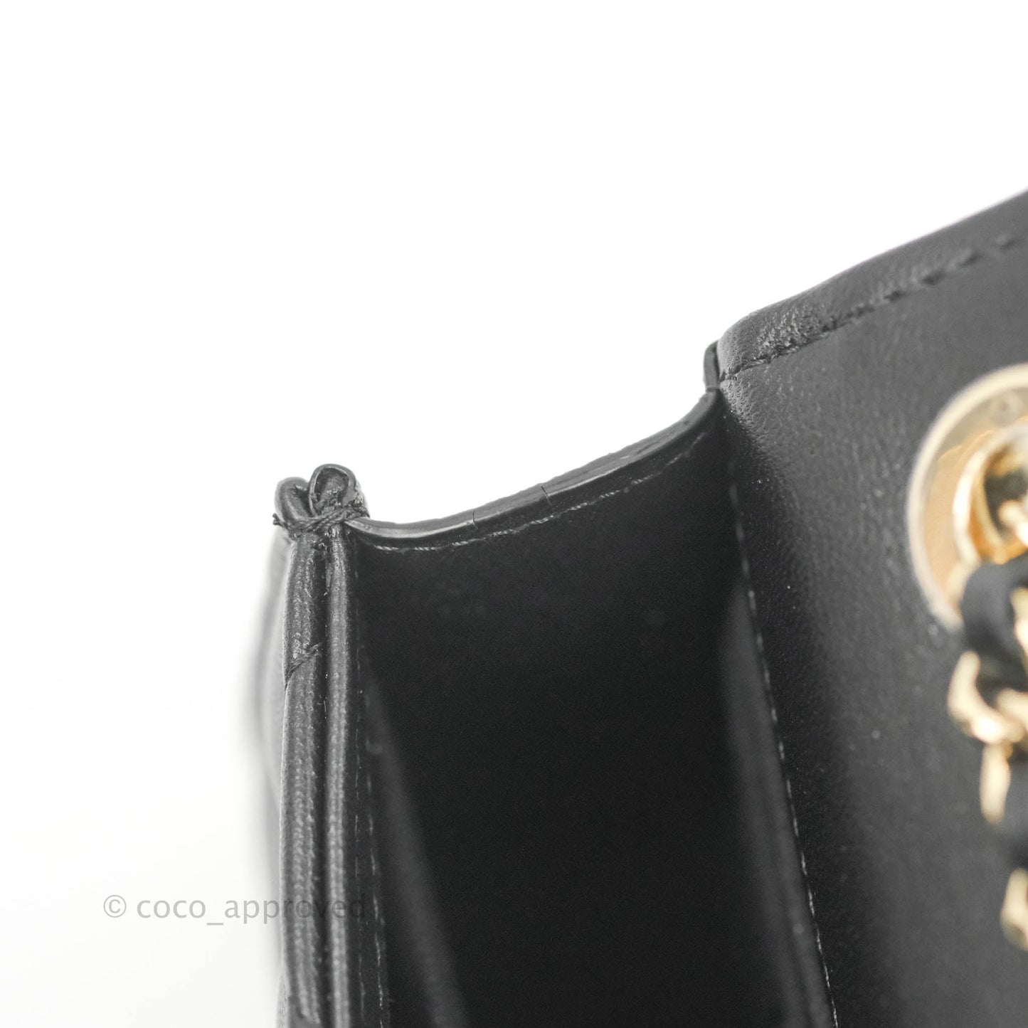 Chanel Mini Quilted Clutch With Chain Black Lambskin Gold Hardware 22S