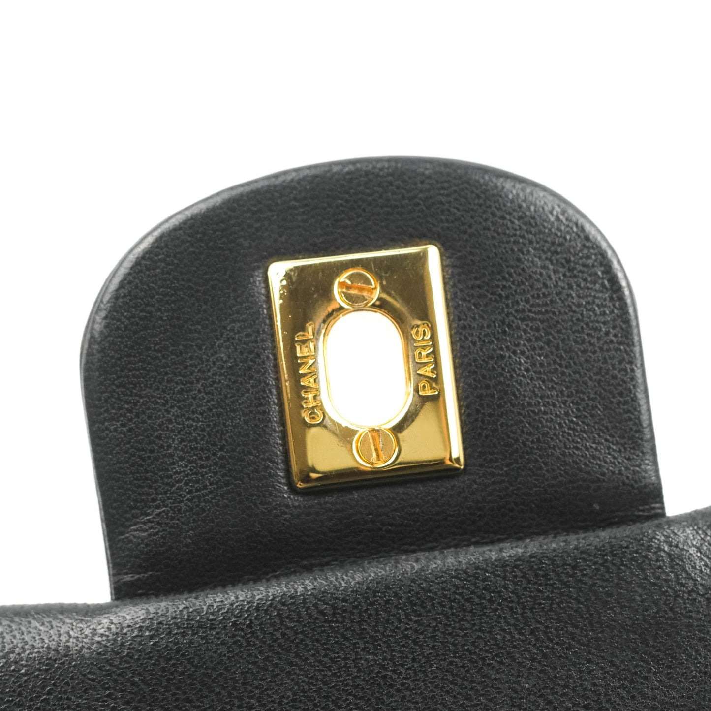 Chanel Vintage Classic S/M Small Double Flap Bag Black Lambskin 24K Gold Hardware