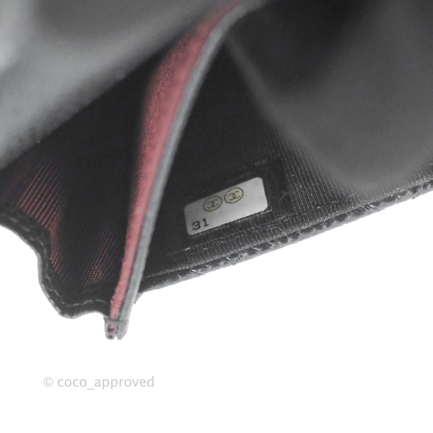Chanel Quilted Flap Card Holder Black Caviar Silver Hardware