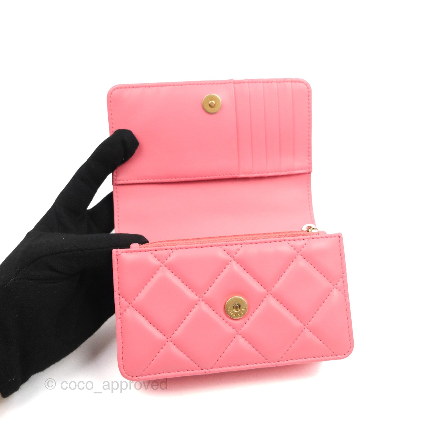 Chanel Enamel Quilted Pending CC Mini WOC Pink Lambskin Aged Gold Hardware 22P