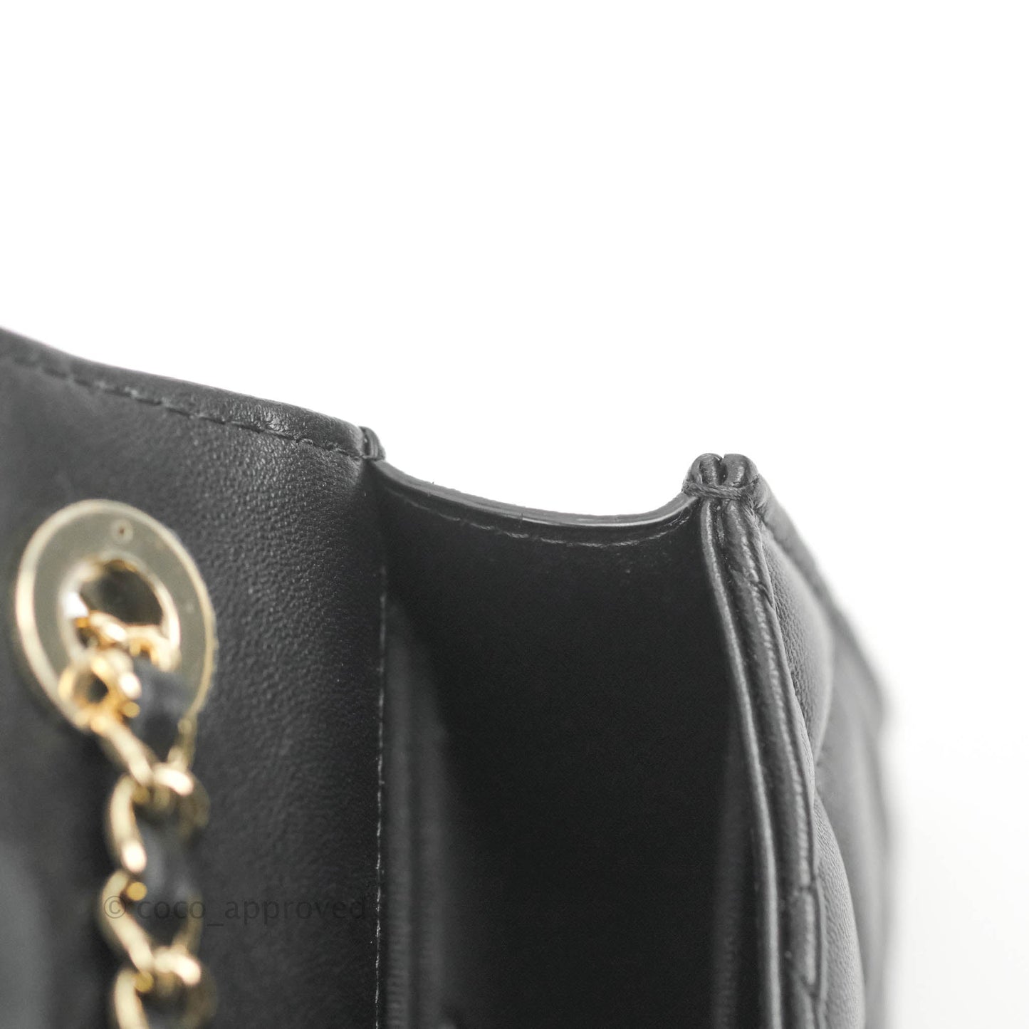 Chanel Mini Quilted Clutch With Chain Black Lambskin Gold Hardware 22S