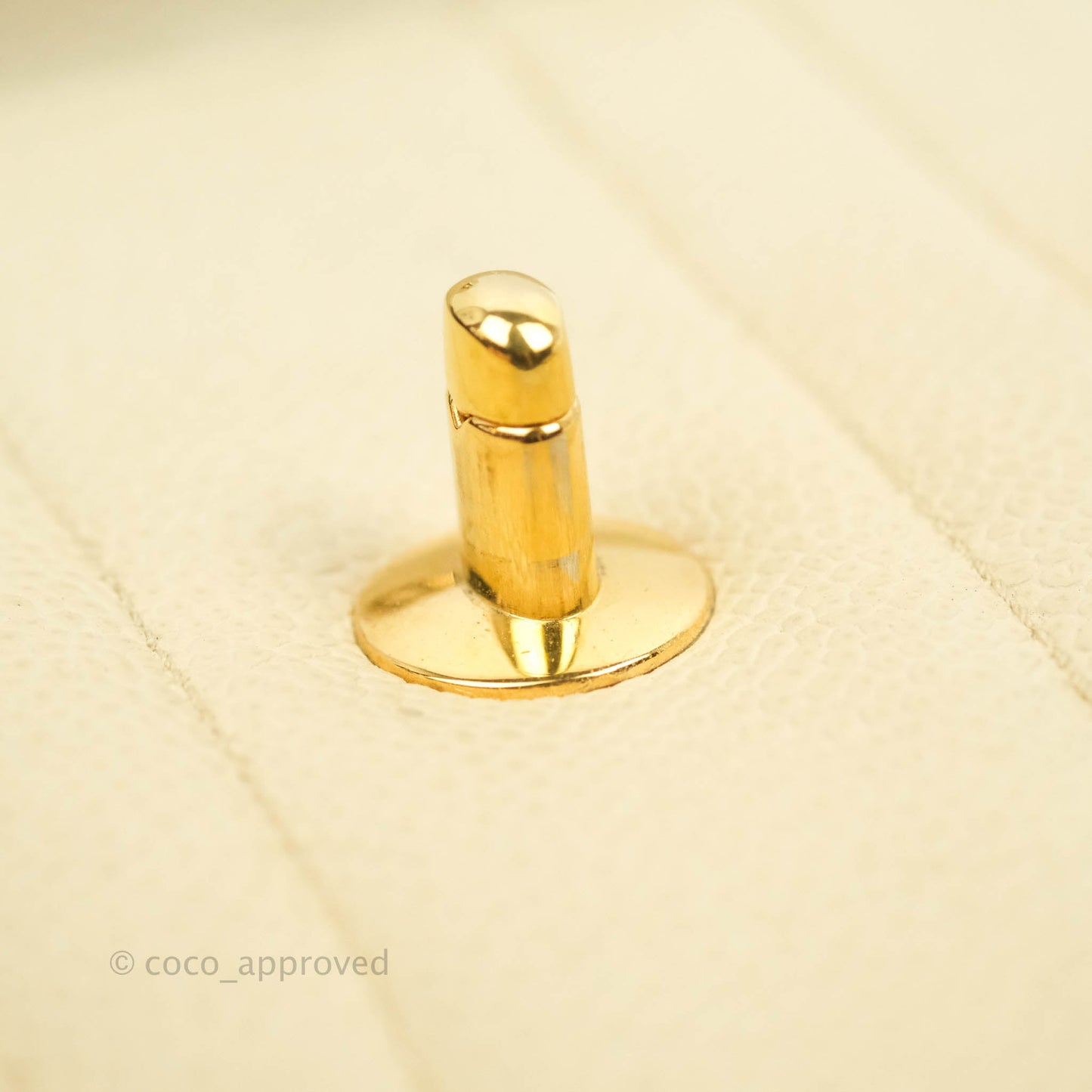 Chanel Vintage Vertical Mini Square Beige Caviar Gold Hardware