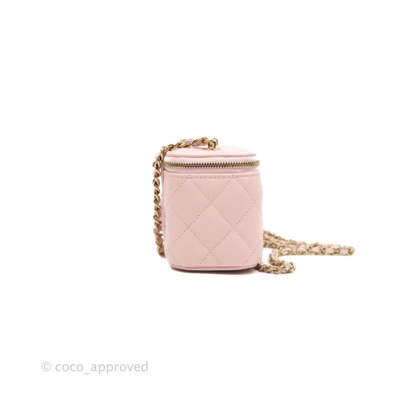 Chanel Mini Vanity With Chain Pink Caviar Gold Hardware
