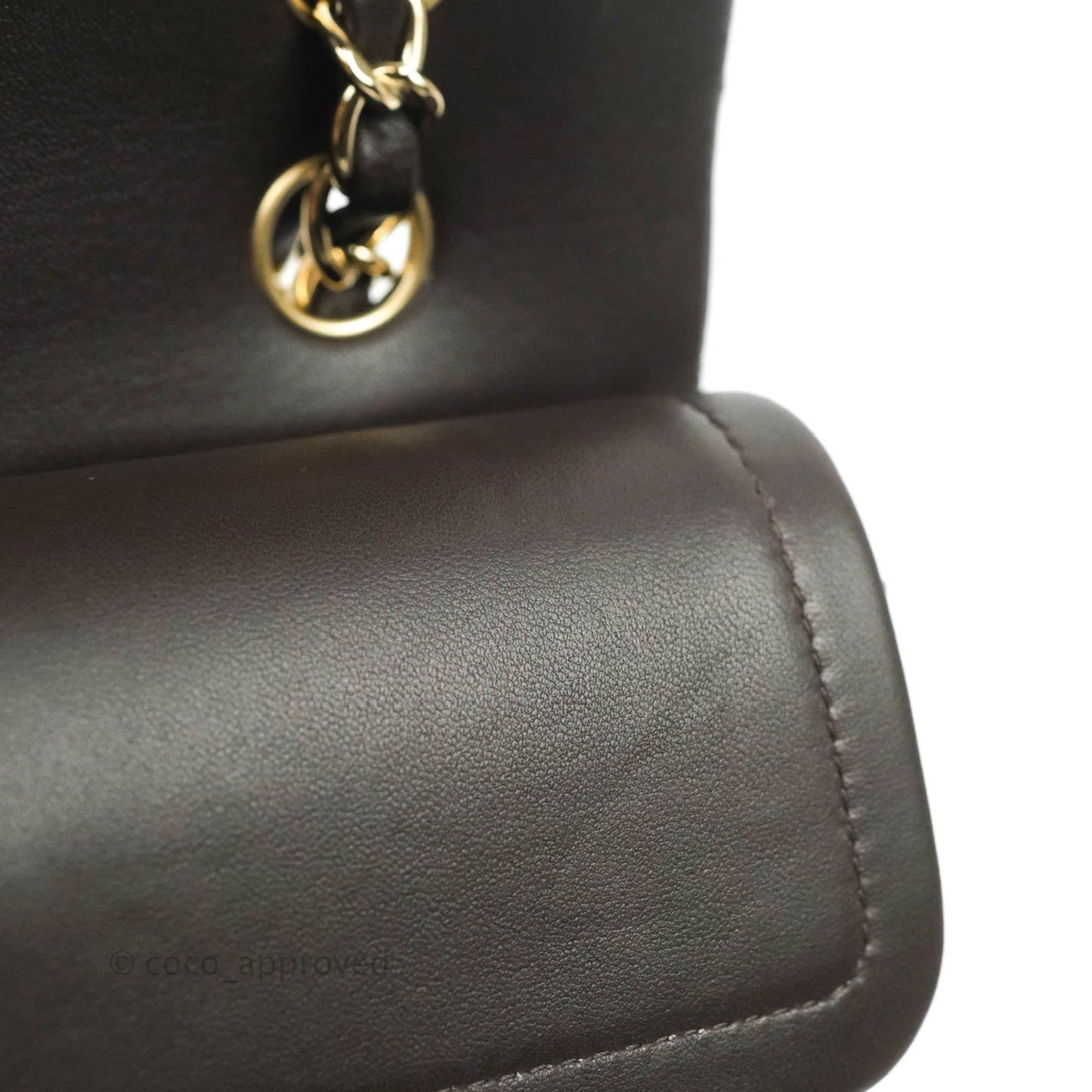 Chanel Classic Small S/M Lambskin Chocolate Brown Gold Hardware