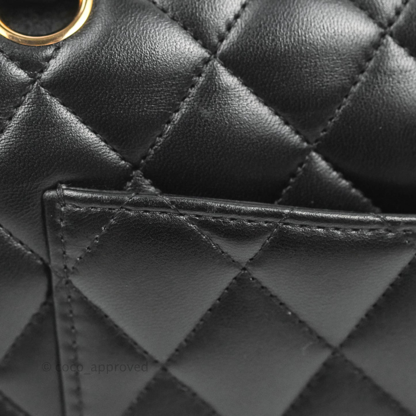 Chanel Small Classic Quilted Flap Black Lambskin Rose Gold Hardware